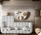 Canapé d'angle de luxe – 290 x 160 cm – Design moderne en tissu bouclé