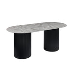 Erona - Ovale Eettafel met Geribde Zuilpoten