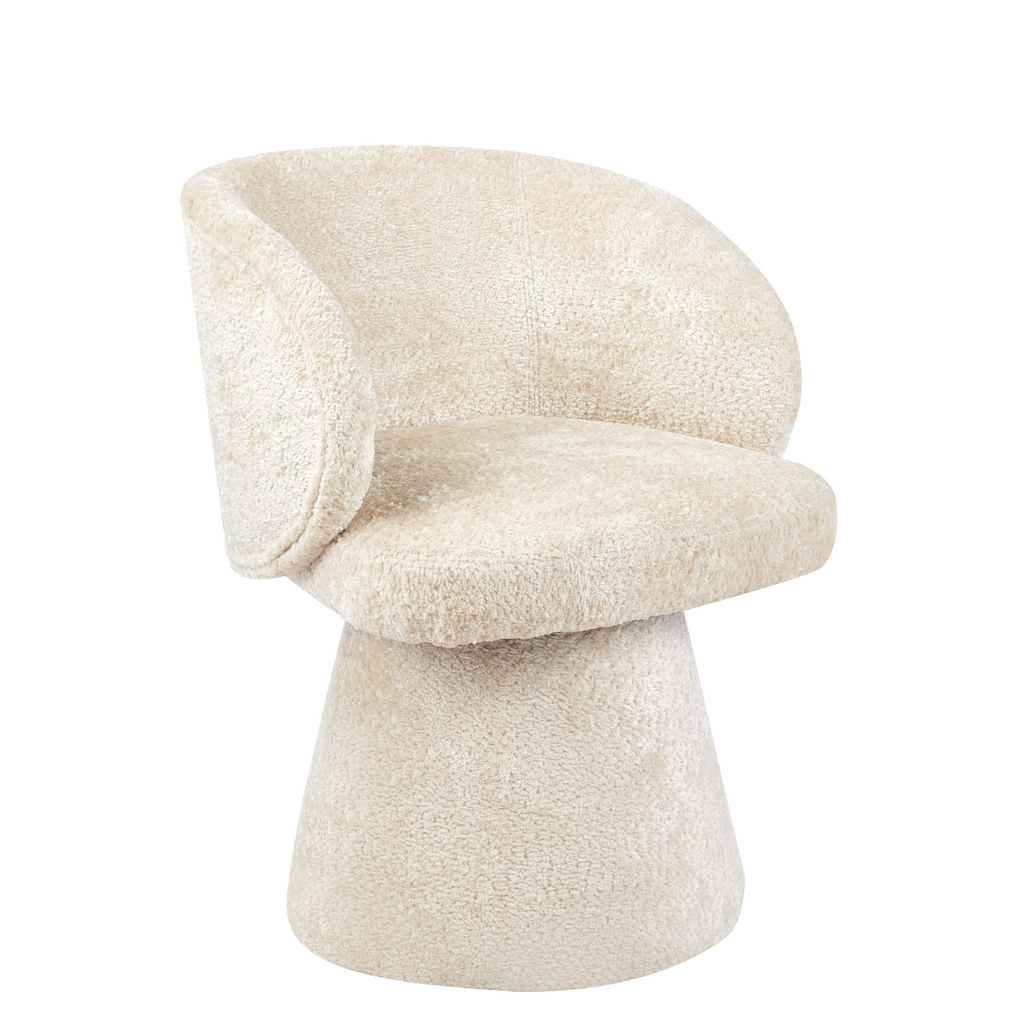 Aleni | Fauteuil pivotant bouclé à forme sculpturale