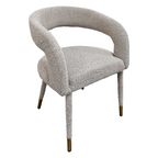Lunetta | Chaise de salle à manger bouclée avec détails dorés