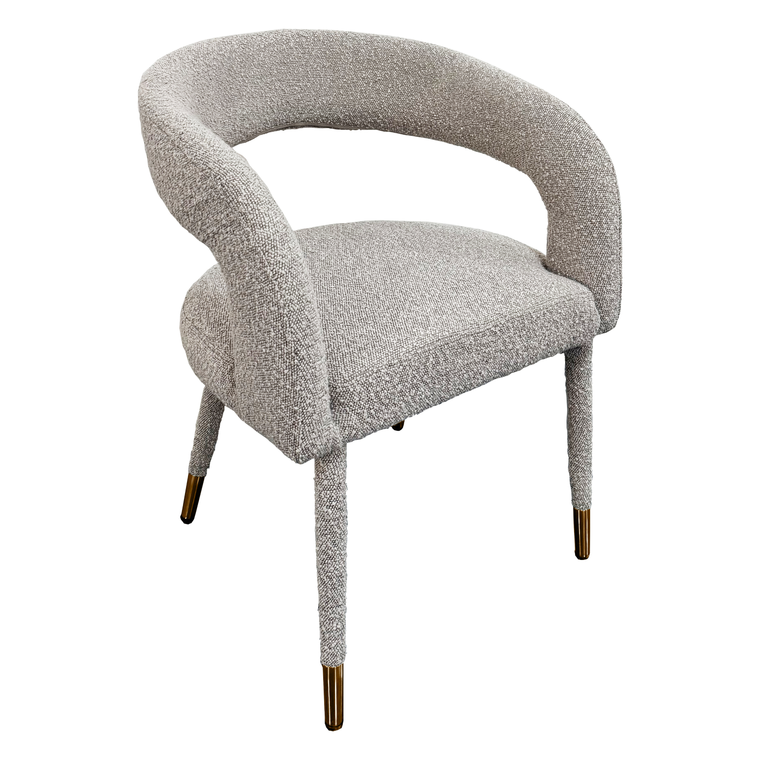 Lunetta | Chaise de salle à manger bouclée avec détails dorés