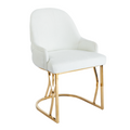 Giovanna | Chaise de salle à manger de luxe en bouclé avec base chromée ou dorée