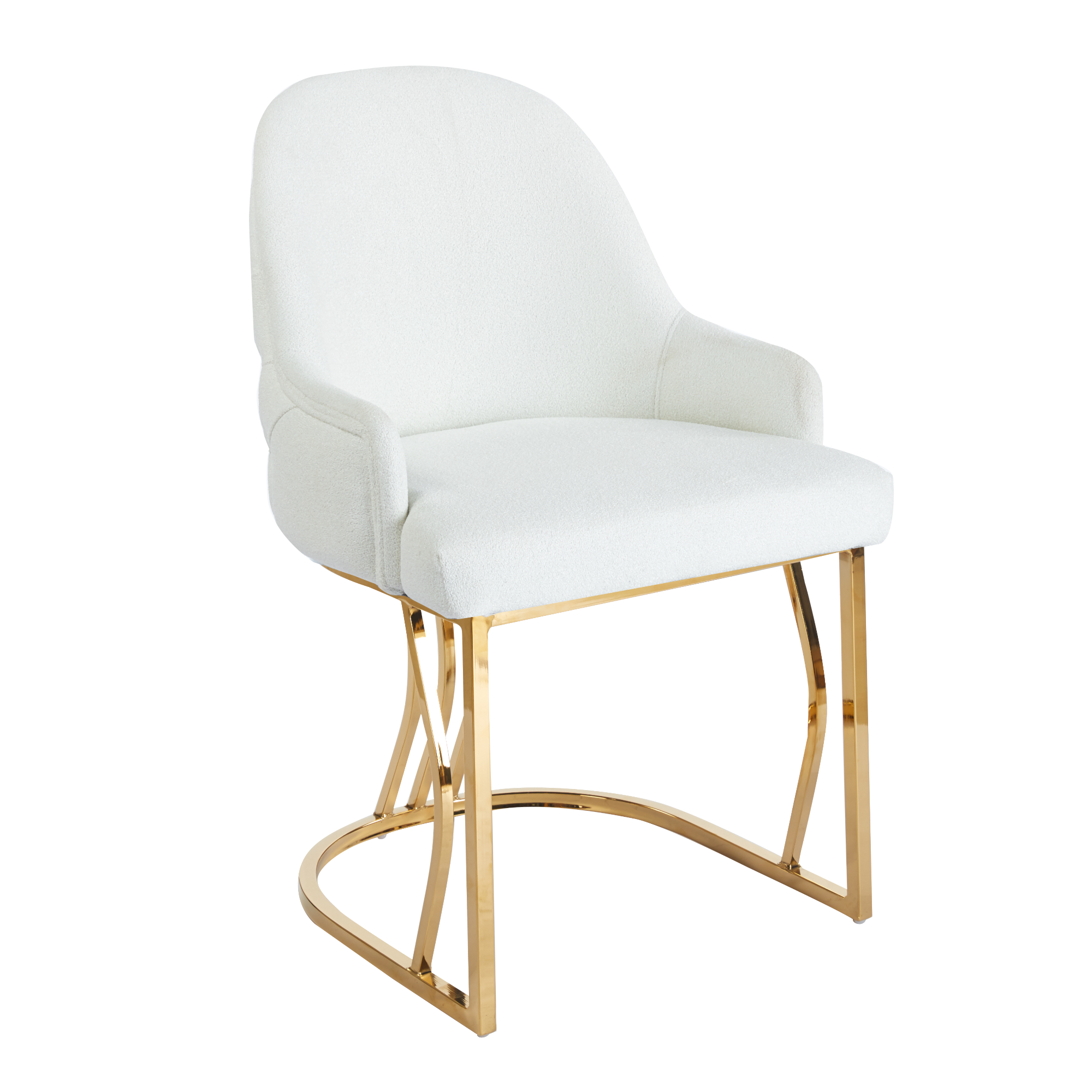 Giovanna | Chaise de salle à manger de luxe en bouclé avec base chromée ou dorée