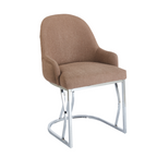 Giovanna | Chaise de salle à manger de luxe en bouclé avec base chromée ou dorée