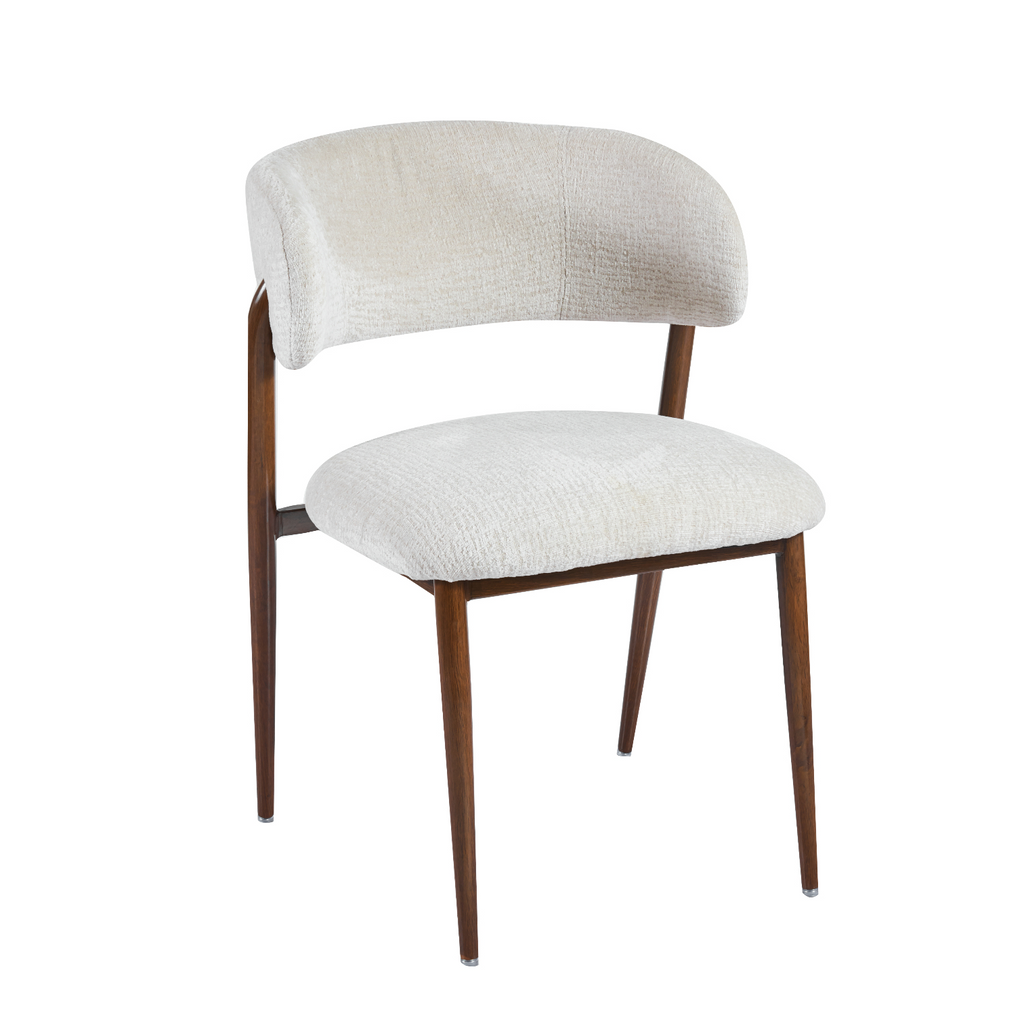 Liorra | Chaise de salle à manger minimaliste avec dossier incurvé et pieds en bois