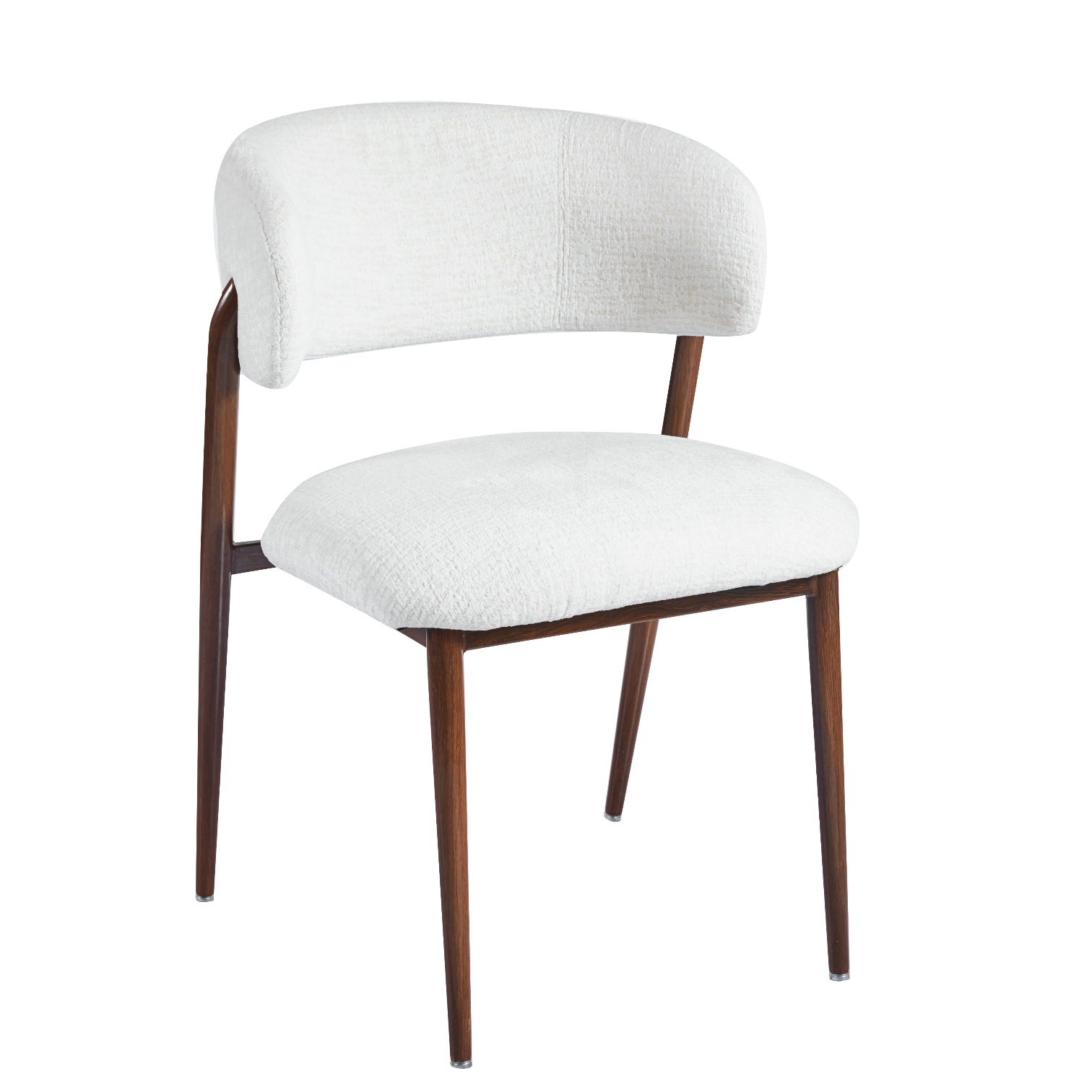 Liorra | Chaise de salle à manger minimaliste avec dossier incurvé et pieds en bois