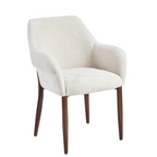 Elia | Chaise de salle à manger élégante avec accoudoirs et pieds en bois