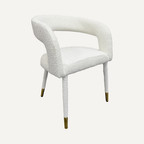 Lunetta | Chaise de salle à manger bouclée avec détails dorés