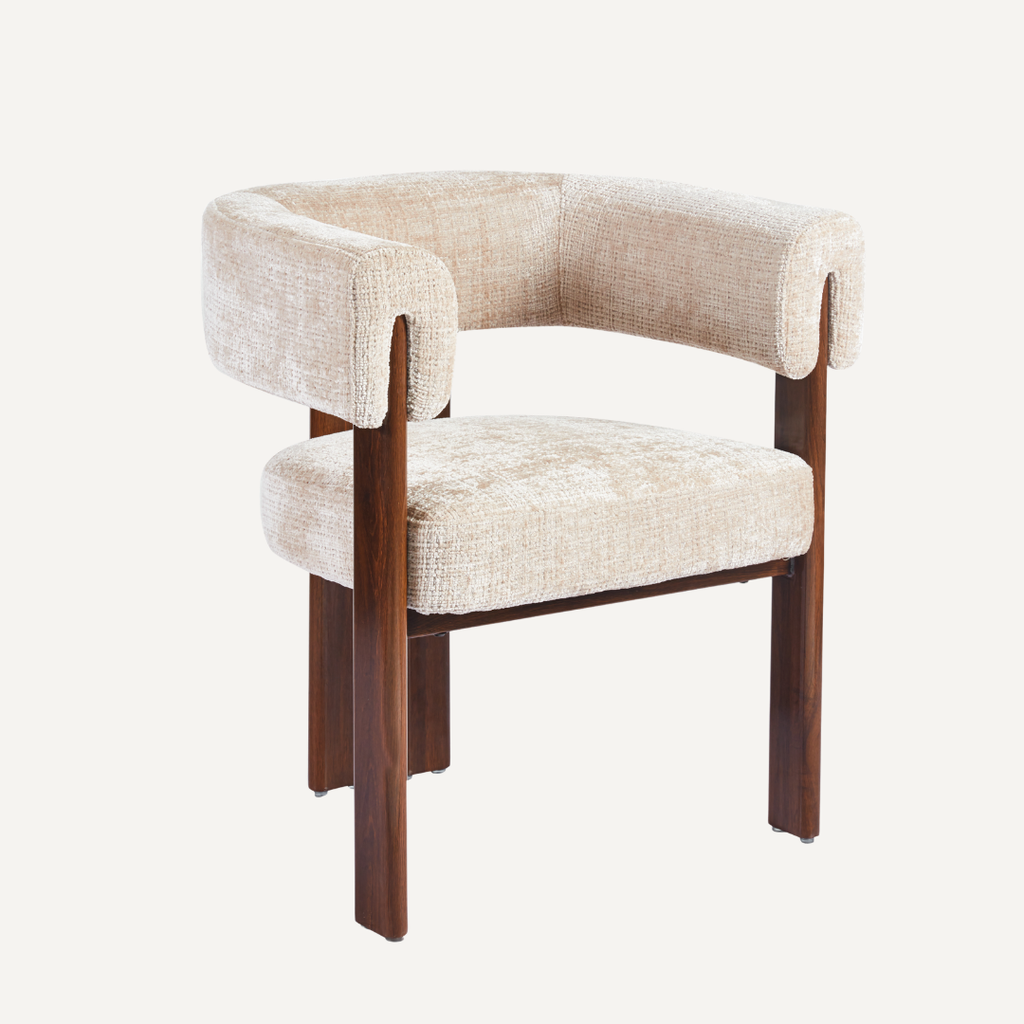 Elisora | Chaise de salle à manger confortable avec structure en bois