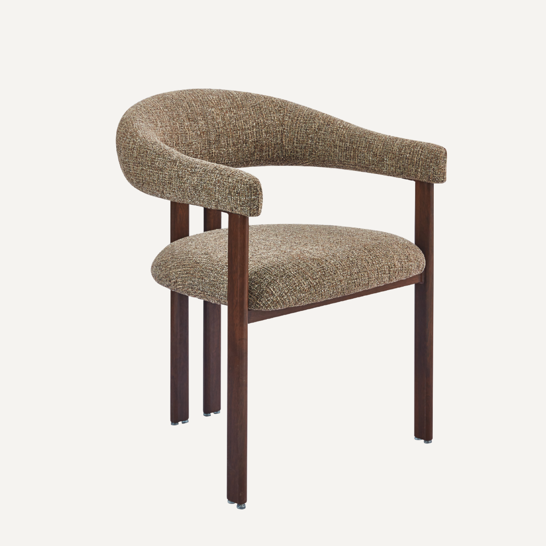 Romy | Chaise de salle à manger aux courbes raffinées et au revêtement confortable