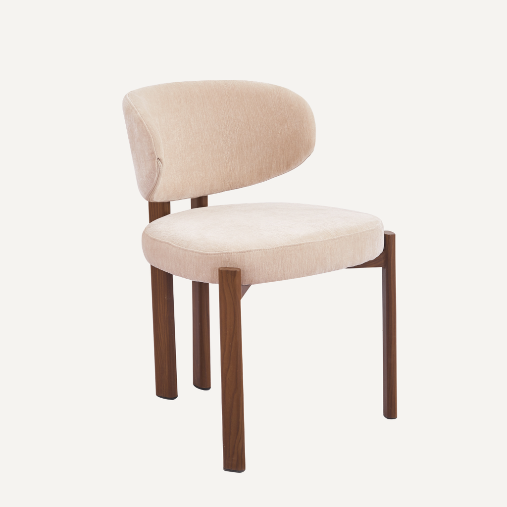 Avelin Chaise de salle à manger – Élégance douce avec base en bois chaleureuse