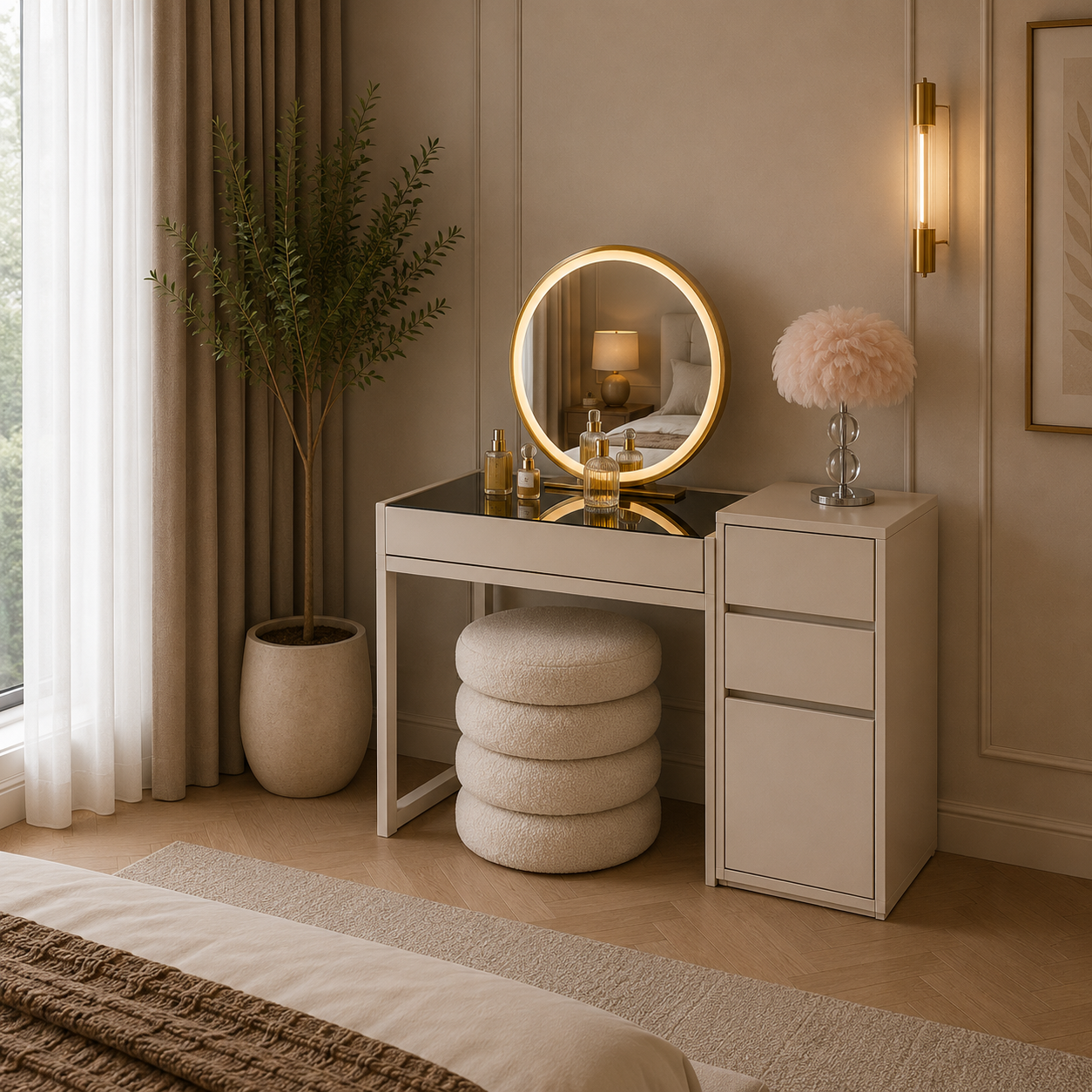 Coiffeuse de Luxe avec Miroir LED