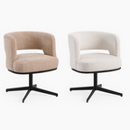 Lira - Fauteuil pivotant en bouclé avec pieds noirs