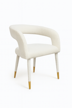 Lunetta | Chaise de salle à manger bouclée avec détails dorés