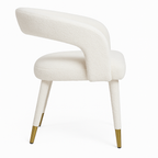 Lunetta | Chaise de salle à manger bouclée avec détails dorés
