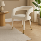 Lunetta | Chaise de salle à manger bouclée avec détails dorés