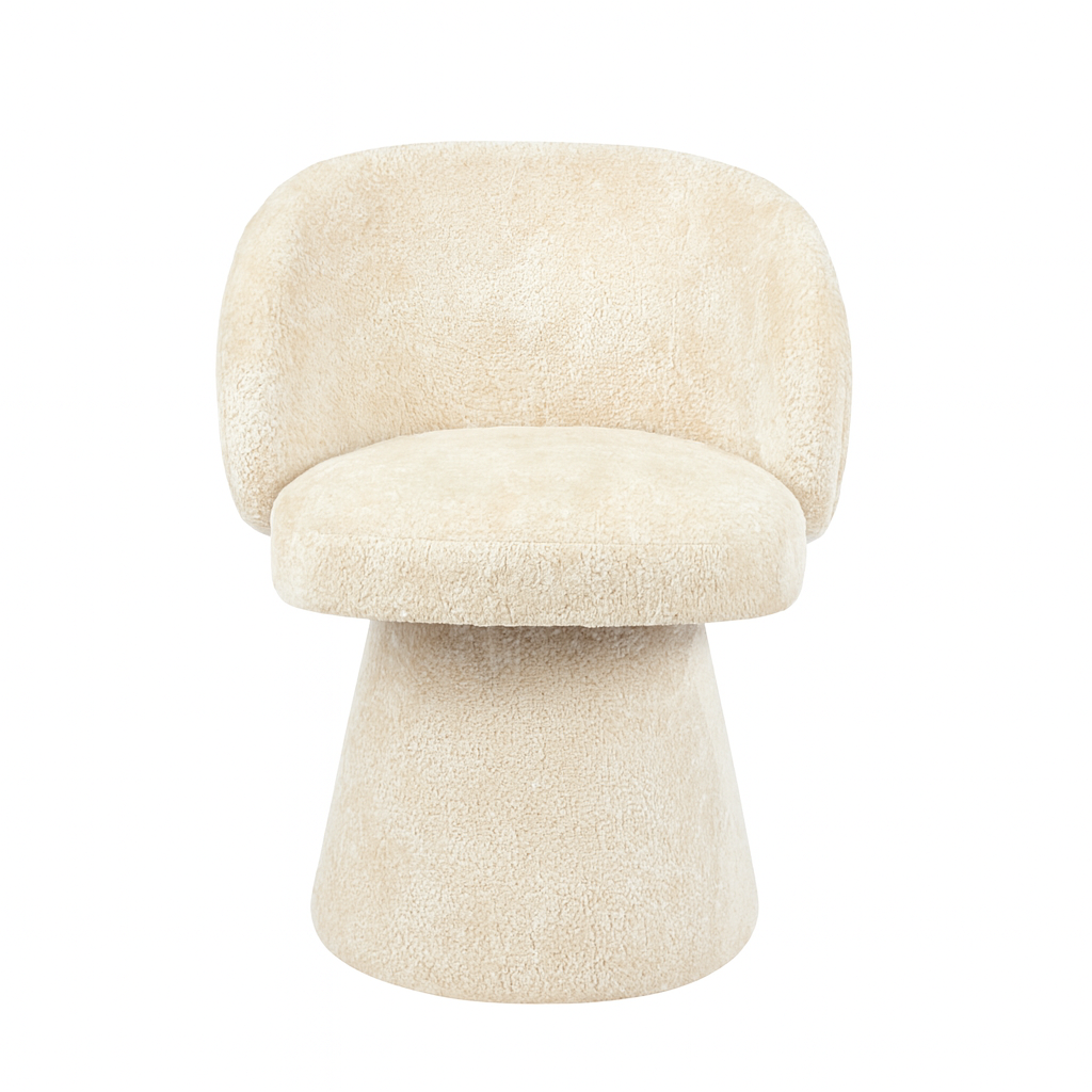 Aleni | Fauteuil pivotant bouclé à forme sculpturale