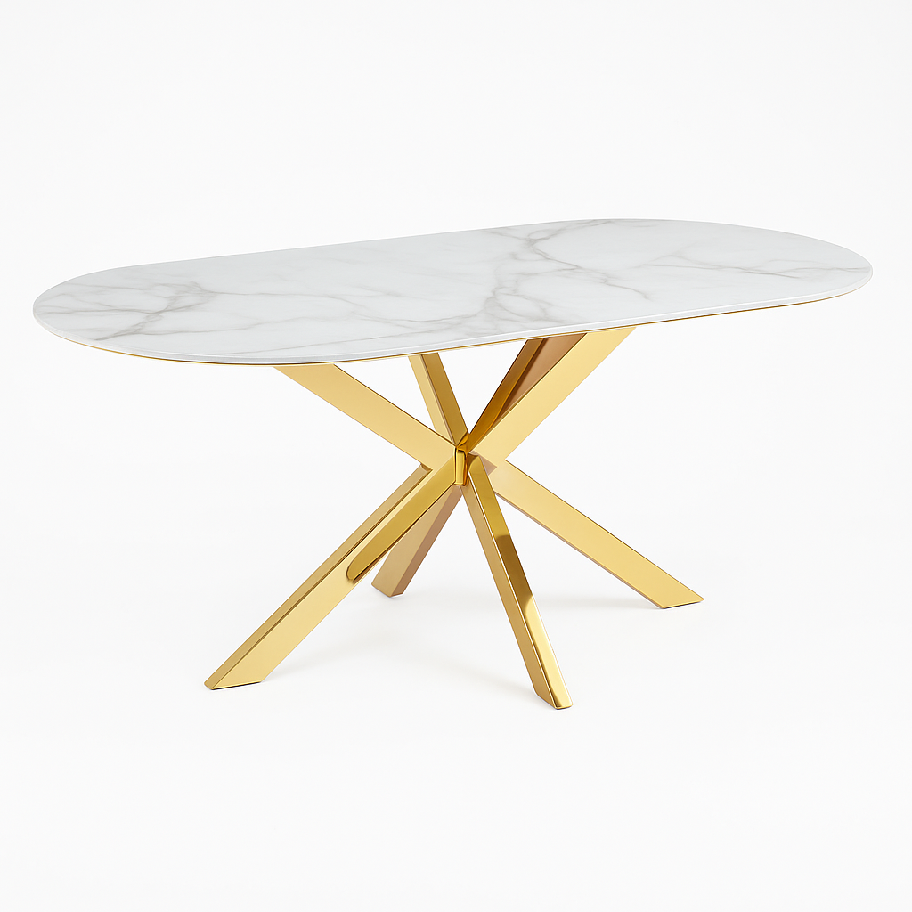 Cavallo – Table de salle à manger en céramique effet marbre