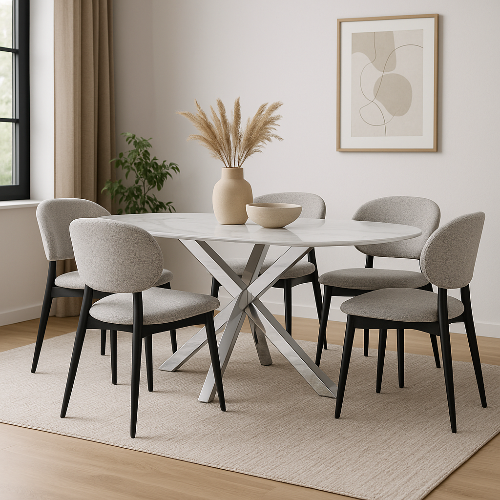 Cavallo – Table de salle à manger en céramique effet marbre