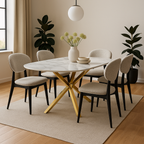 Cavallo – Table de salle à manger en céramique effet marbre