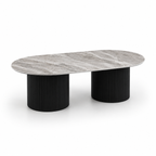 Erona - Ovale Salontafel met Geribde Zuilpoten