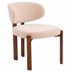 Avelin Chaise de salle à manger – Élégance douce avec base en bois chaleureuse