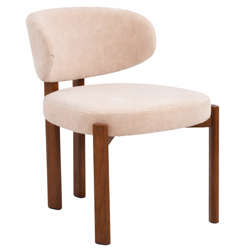 Avelin Chaise de salle à manger – Élégance douce avec base en bois chaleureuse