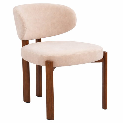 Avelin Chaise de salle à manger – Élégance douce avec base en bois chaleureuse