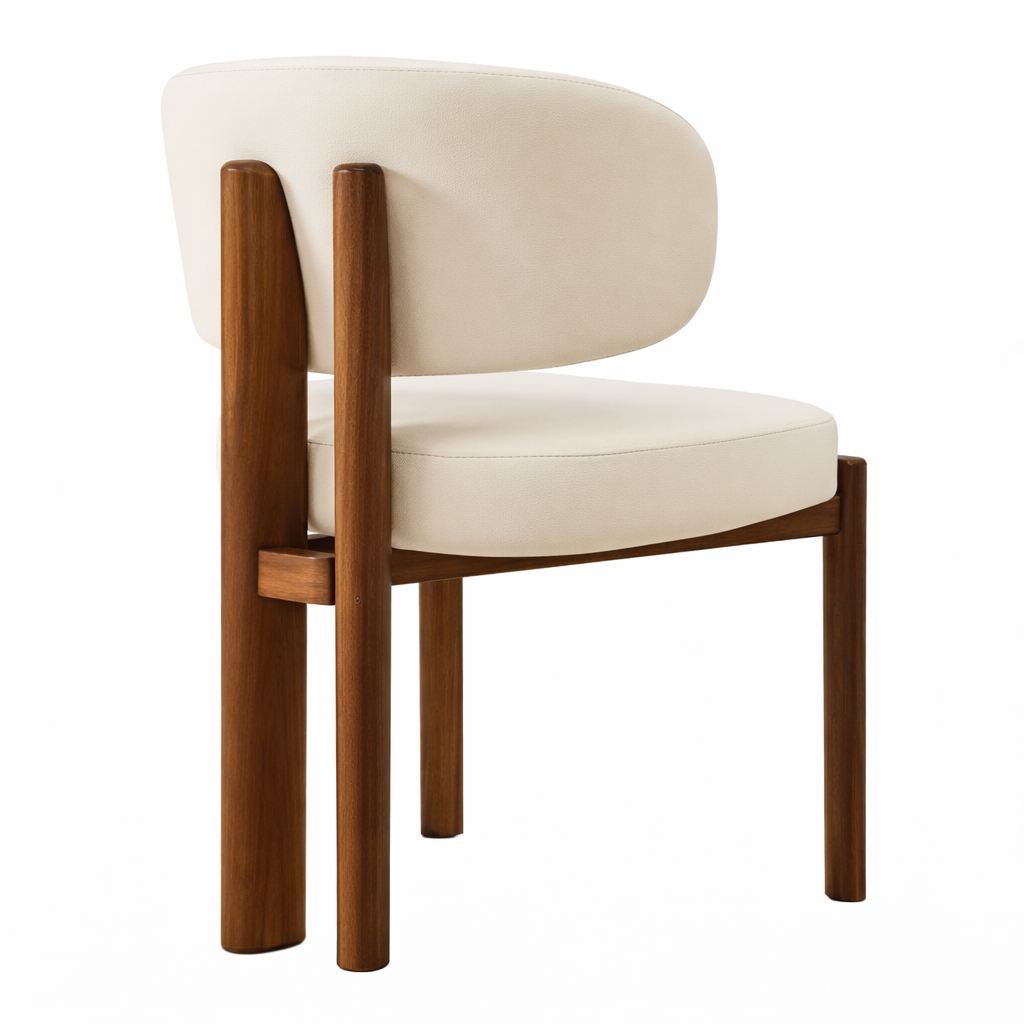 Avelin Chaise de salle à manger – Élégance douce avec base en bois chaleureuse