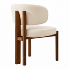 Avelin Chaise de salle à manger – Élégance douce avec base en bois chaleureuse