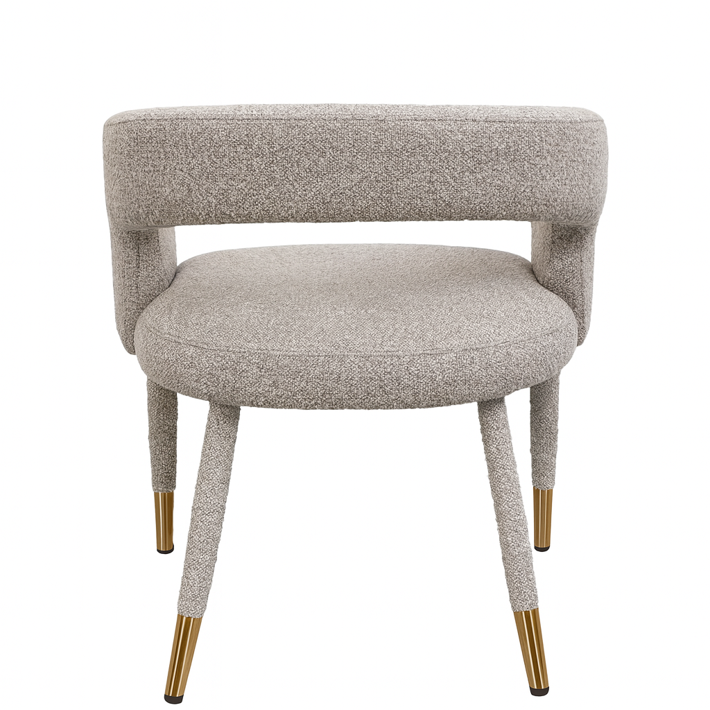 Lunetta | Chaise de salle à manger bouclée avec détails dorés