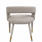 Lunetta | Chaise de salle à manger bouclée avec détails dorés