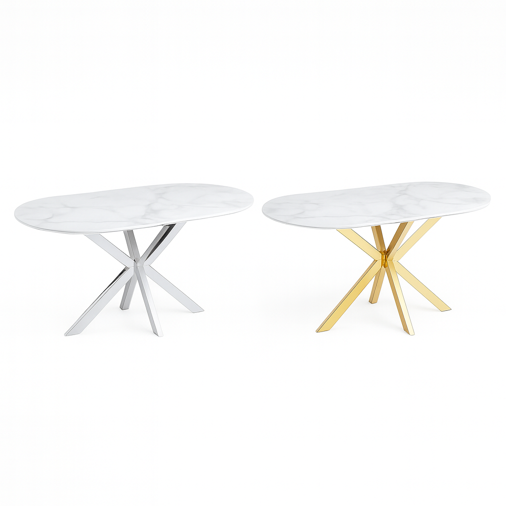 Cavallo – Table de salle à manger en céramique effet marbre