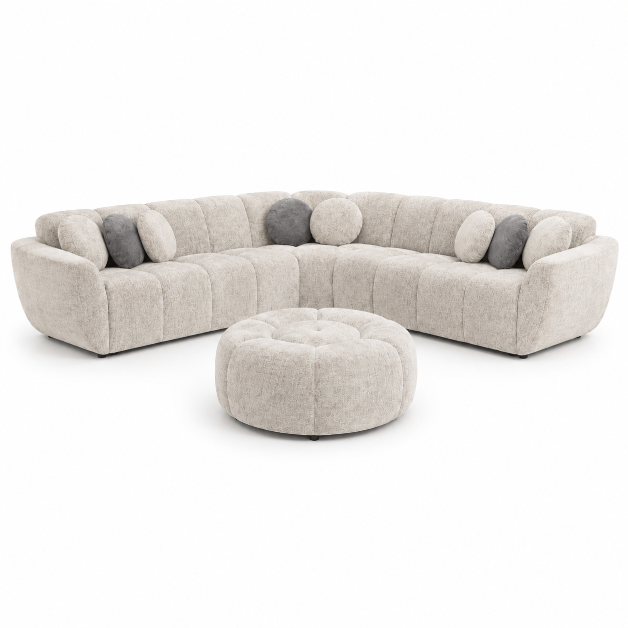 Livorno | Canapé d'angle de luxe avec pouf en option