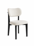 Chaise Design Rétro – Tissu Bouclé Piétement en Bois
