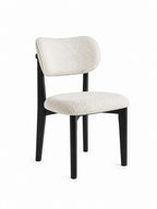 Chaise Design Rétro – Tissu Bouclé Piétement en Bois