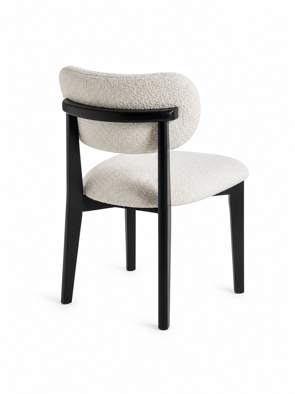 Chaise Design Rétro – Tissu Bouclé Piétement en Bois