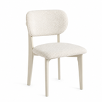 Chaise Design Rétro – Tissu Bouclé Piétement en Bois