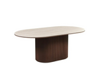 Aqua DT V1 Marron – Table à manger 200x110x76 cm – Plateau en Céramique Beige