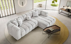 Canapé d'angle de luxe – 290 x 160 cm – Design moderne en tissu bouclé