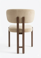 Niva - Chaise de salle à manger en velours avec piètement en bois massif