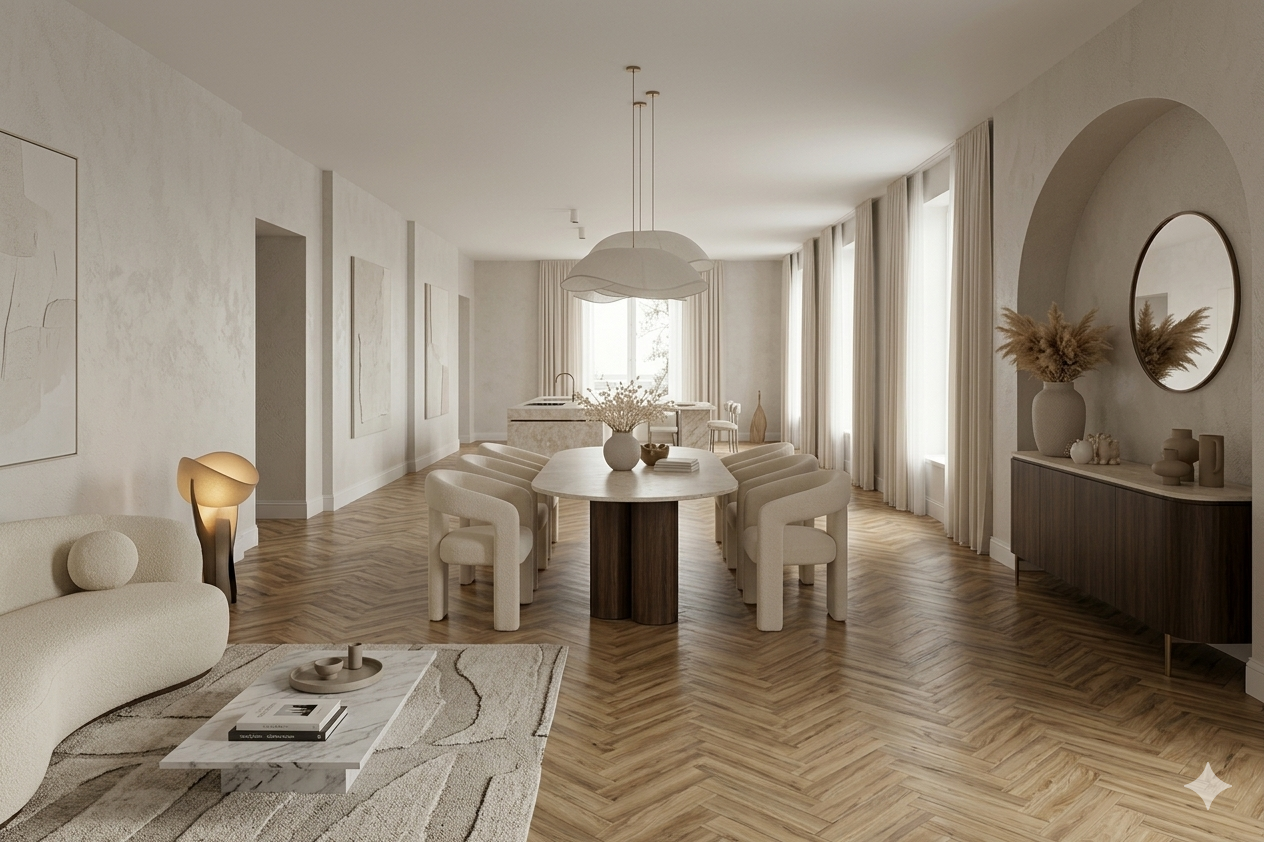 Oslo Eettafel – Travertin Look Marmeren Blad