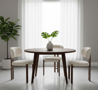 Niva - Chaise de salle à manger en velours avec piètement en bois massif