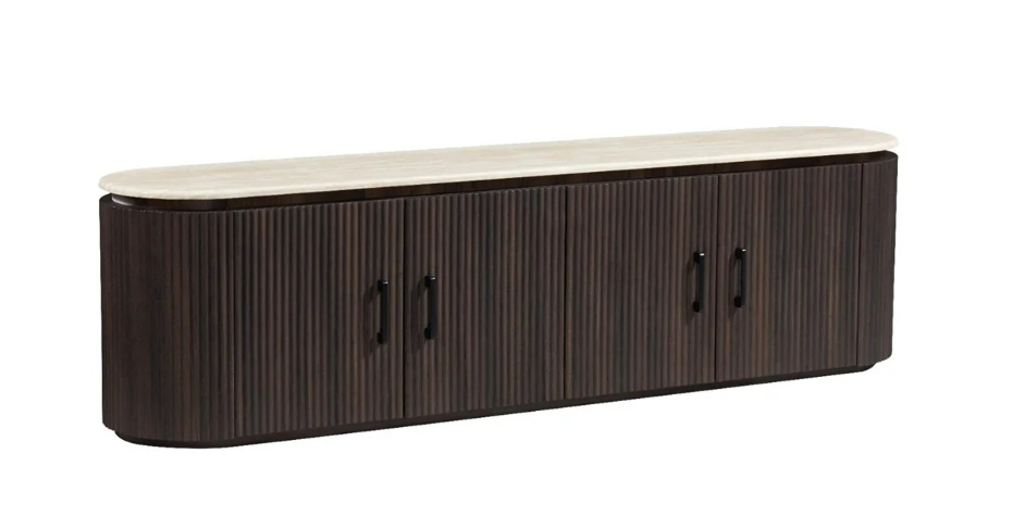 KIMBERLY BROWN TT 200 × 40 × 55 – Luxe TV-Meubel met Marmerlook