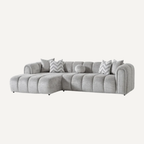 Canapé d'angle de luxe – 290 x 160 cm – Design moderne en tissu bouclé