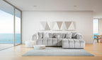 Canapé d'angle de luxe – 290 x 160 cm – Design moderne en tissu bouclé