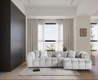 Canapé d'angle de luxe – 290 x 160 cm – Design moderne en tissu bouclé