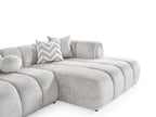 Canapé d'angle de luxe – 290 x 160 cm – Design moderne en tissu bouclé