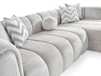 Canapé d'angle de luxe – 290 x 160 cm – Design moderne en tissu bouclé