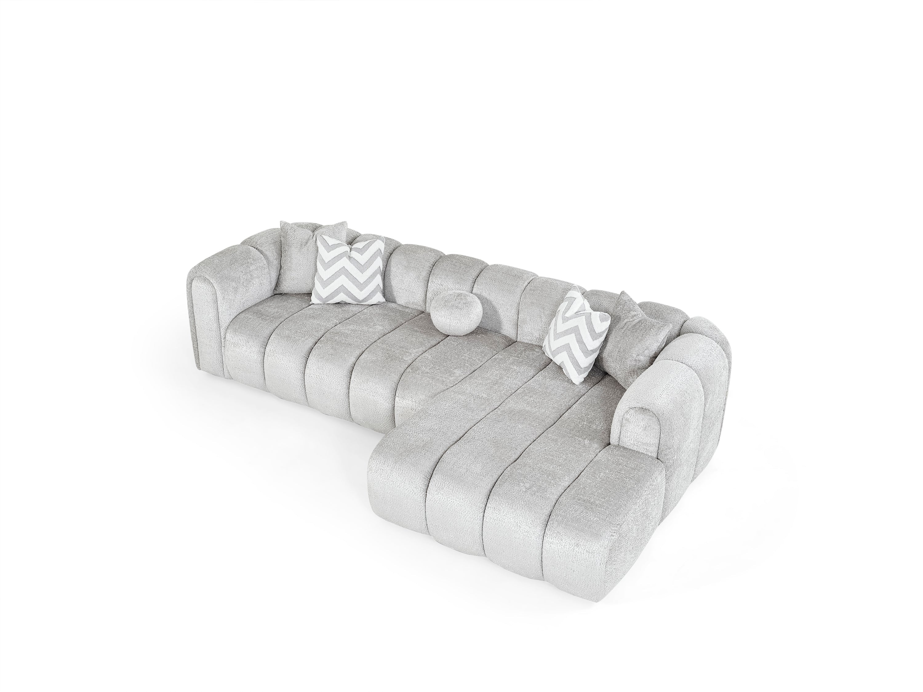 Canapé d'angle de luxe – 290 x 160 cm – Design moderne en tissu bouclé